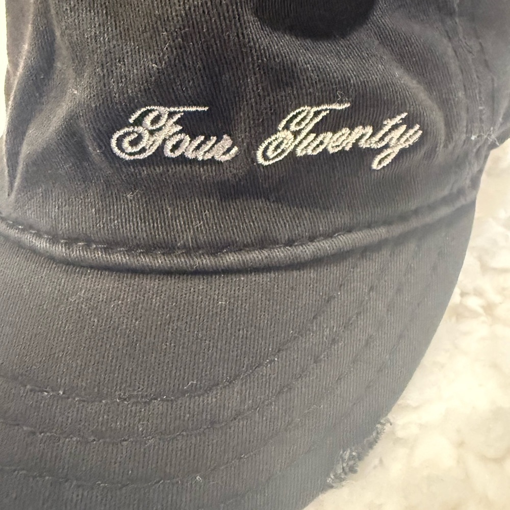 Black Four Twenty distressed military hat